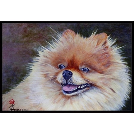 Carolines Treasures Pomeranian Head Indoor and Outdoor Mat- 18 x 27 in. MH1056MAT